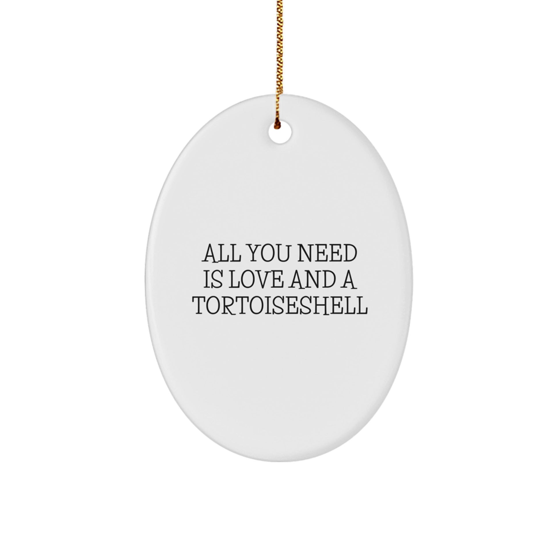Funny Tortoiseshell Cat Oval Ornament Gifts from Family, Friends, or Coworkers for Christmas - Image 1