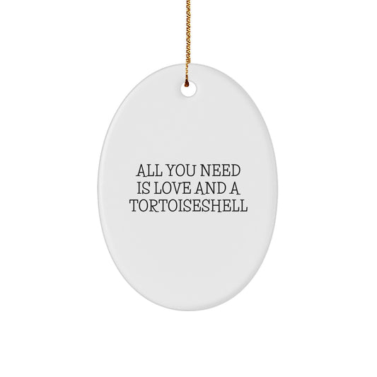 Funny Tortoiseshell Cat Oval Ornament Gifts from Family, Friends, or Coworkers for Christmas - Image 1