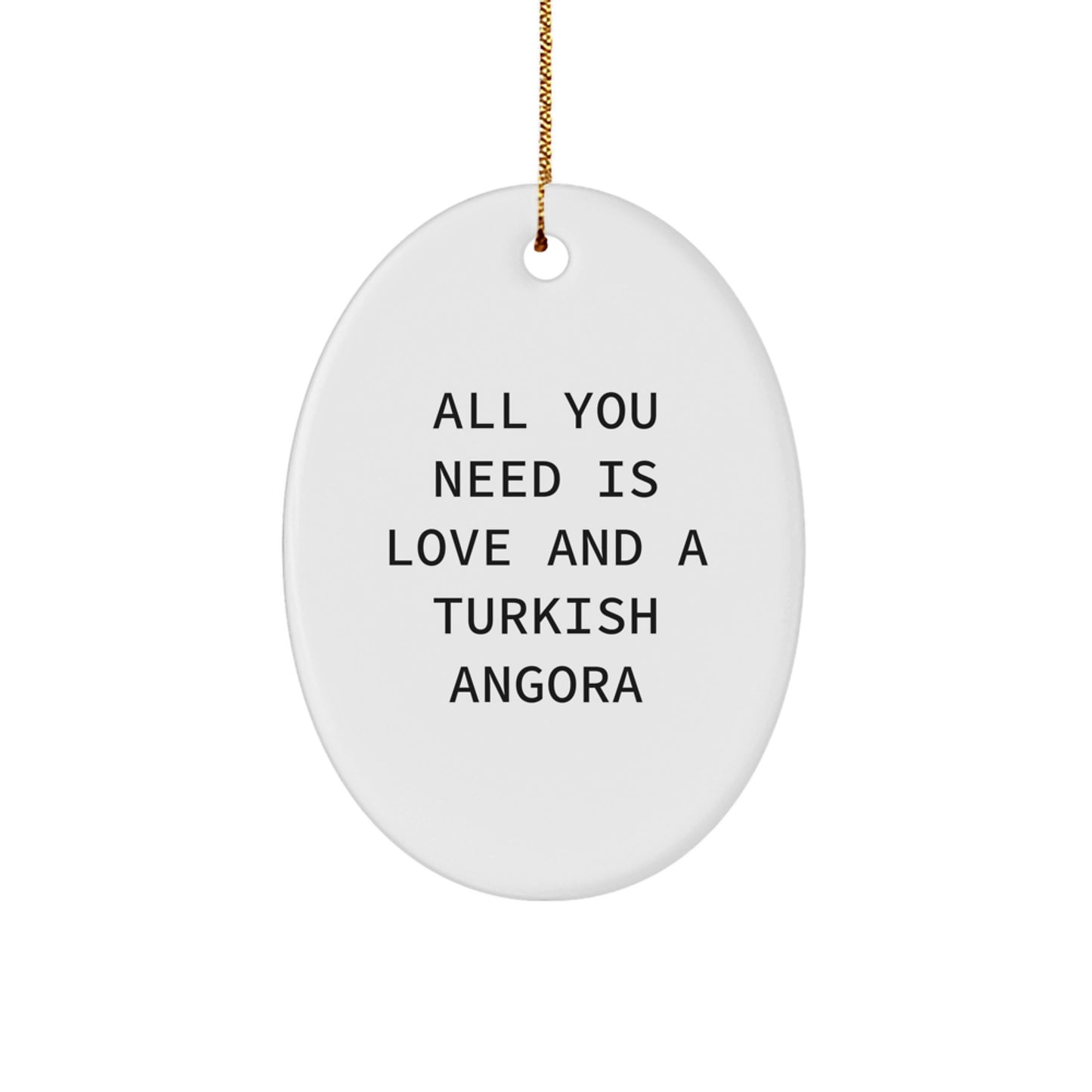 Turkish Angora Cat Oval Ornament Gifts from Men to Family for Christmas Unique Decorations - Image 1