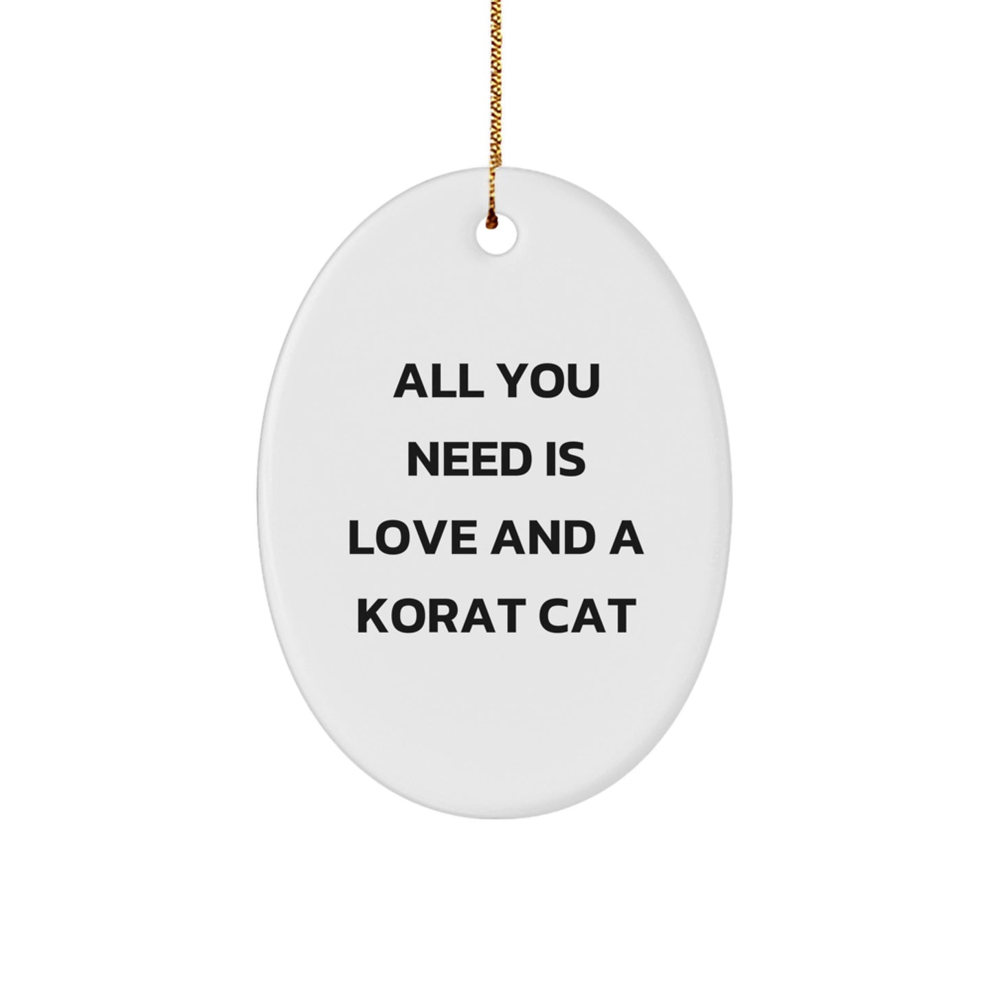 Korat Cat Gifts for Korat Cat Lovers - Oval Ornament for Christmas Unique Gifts from Family to Friends - Image 1