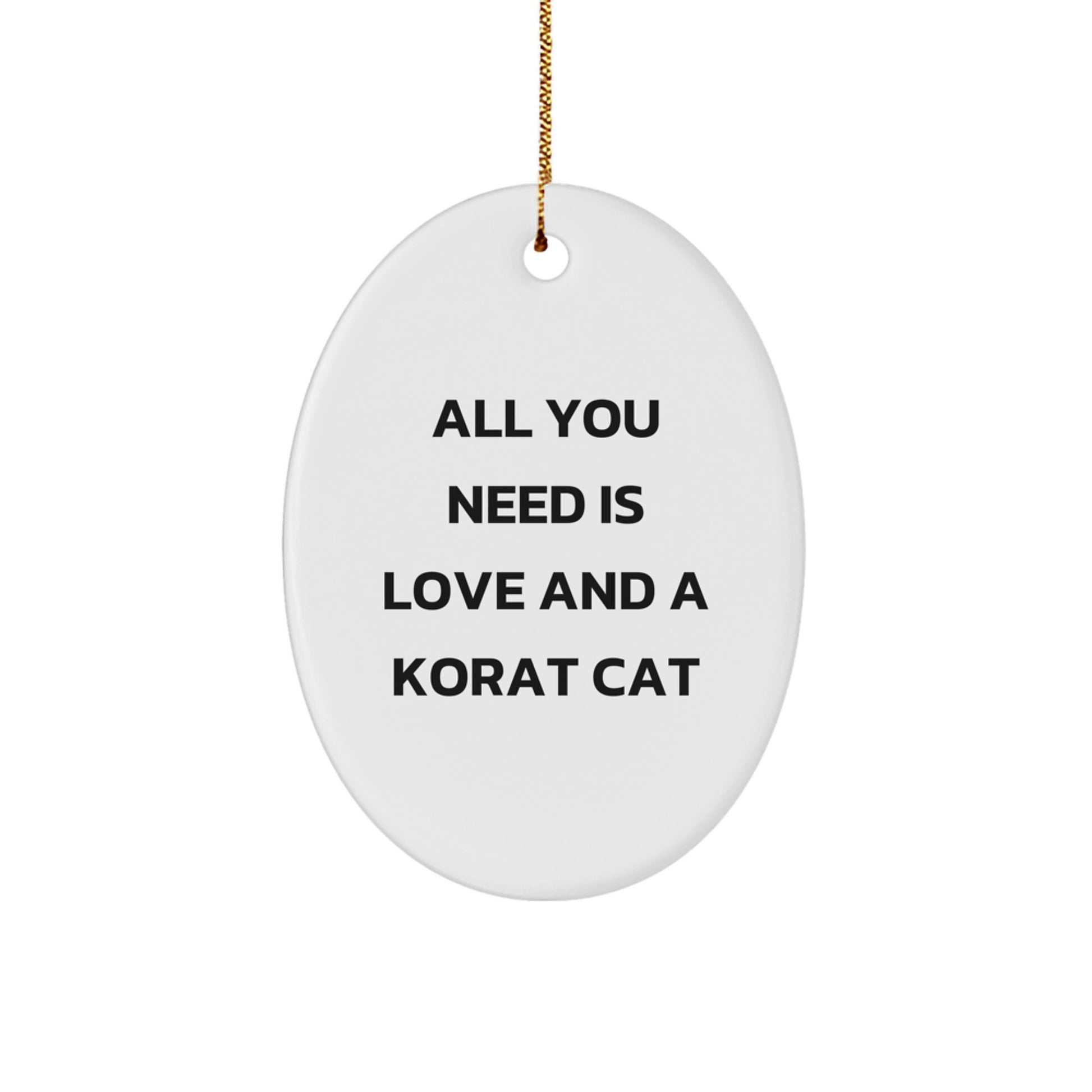 Korat Cat Gifts for Korat Cat Lovers - Oval Ornament for Christmas Unique Gifts from Family to Friends - Image 1