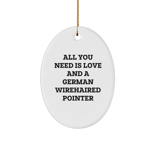 German Wirehaired Pointer Dog Oval Ornament Gifts from Friends, Christmas Unique Gifts for German Wirehaired Pointer Dog Owners - Image 1