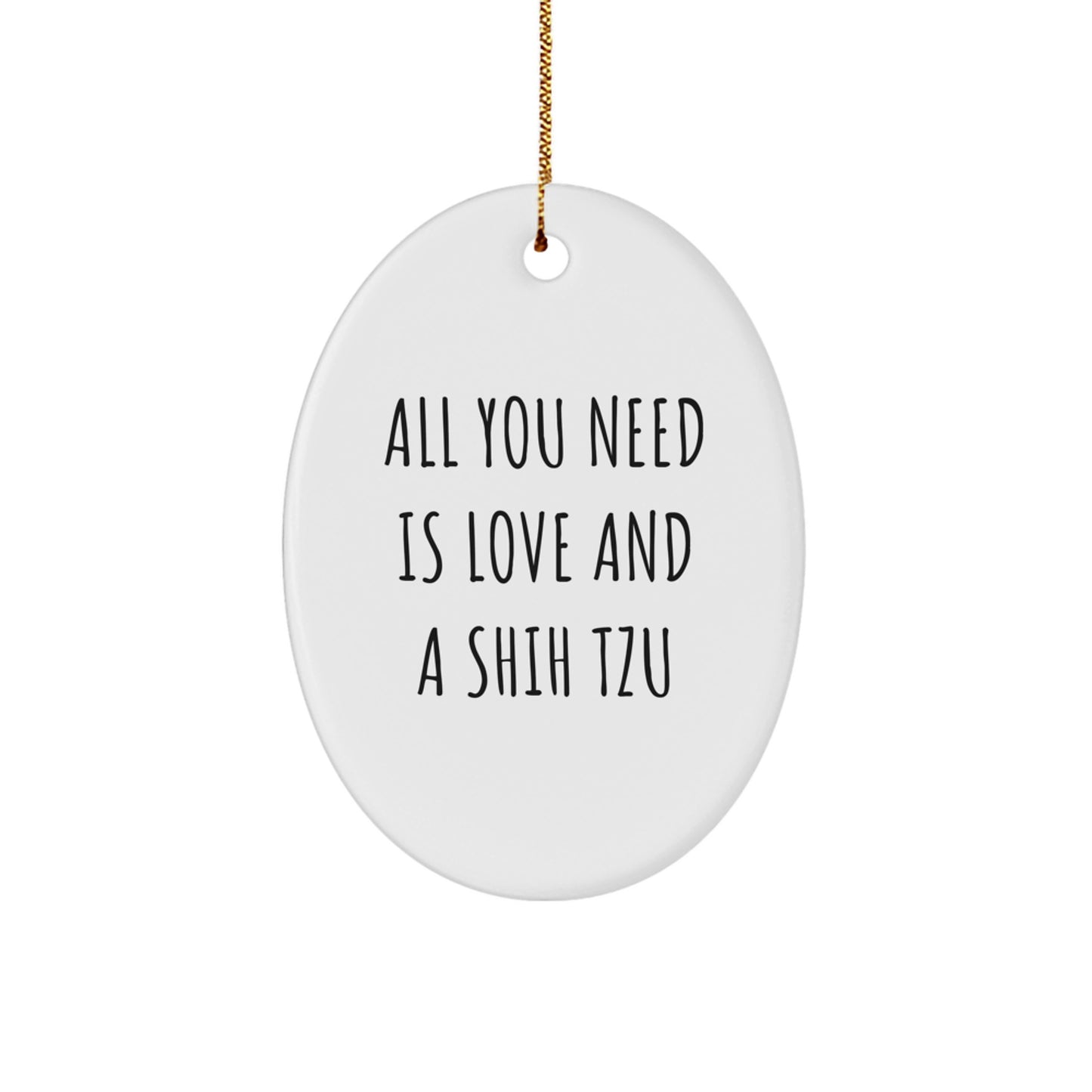 Funny Shih Tzu Dog Oval Ornament Gifts from Men to Family and Friends for Christmas Unique - Image 1