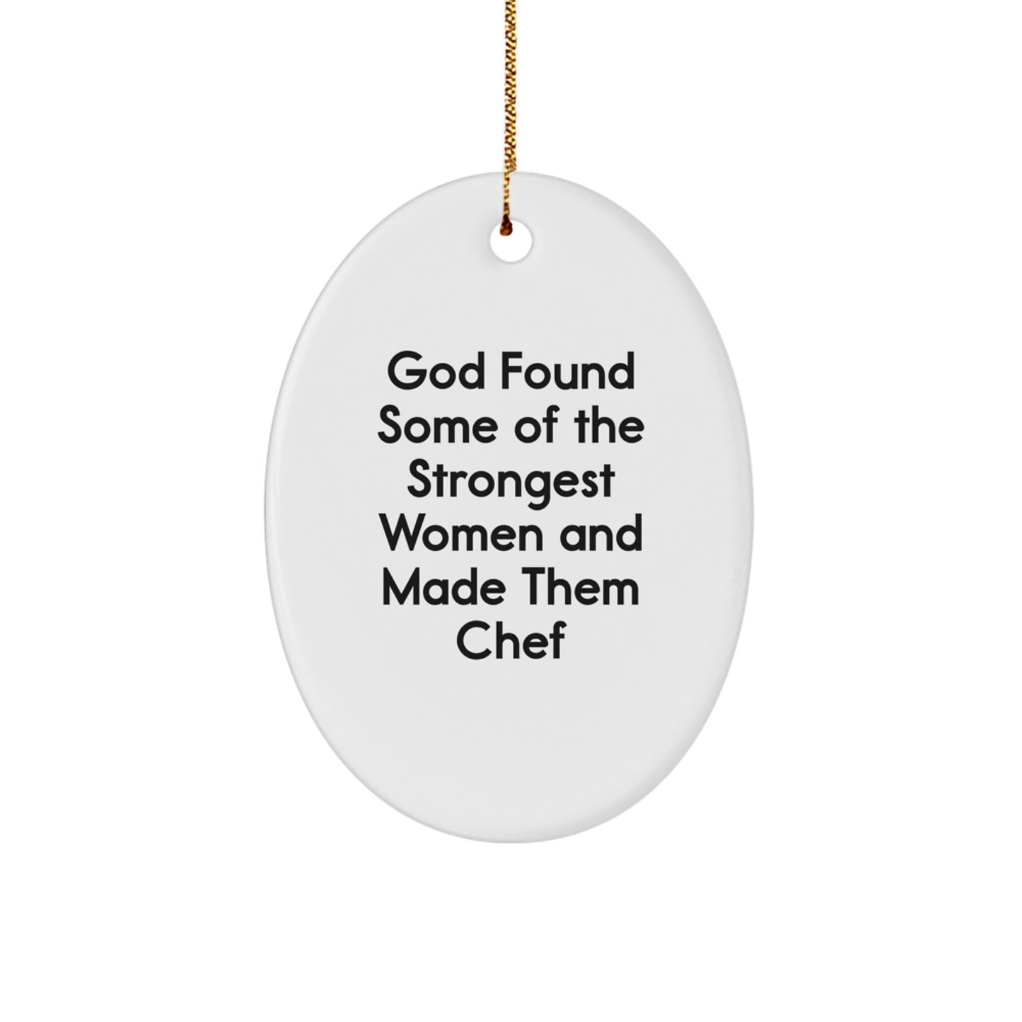 Funny Chef Oval Ornament Gifts from Family for Friends, Christmas Unique Gifts for Men Women, Oval Ornament with Sublimation Print - Image 1