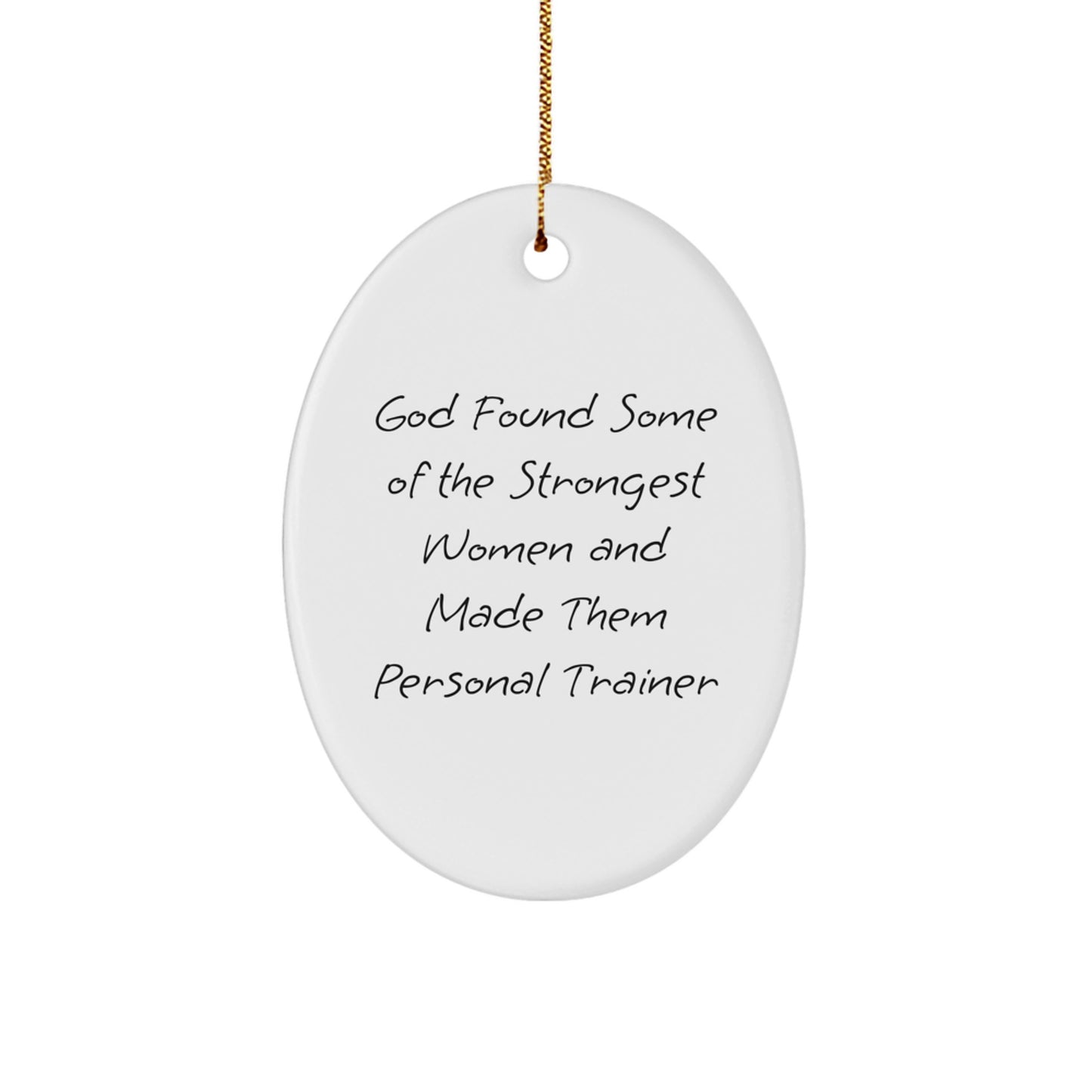 Funny Personal Trainer Gifts for Him from Friends, Inspirational Oval Ornament for Christmas Unique Gifts from Family - Image 1