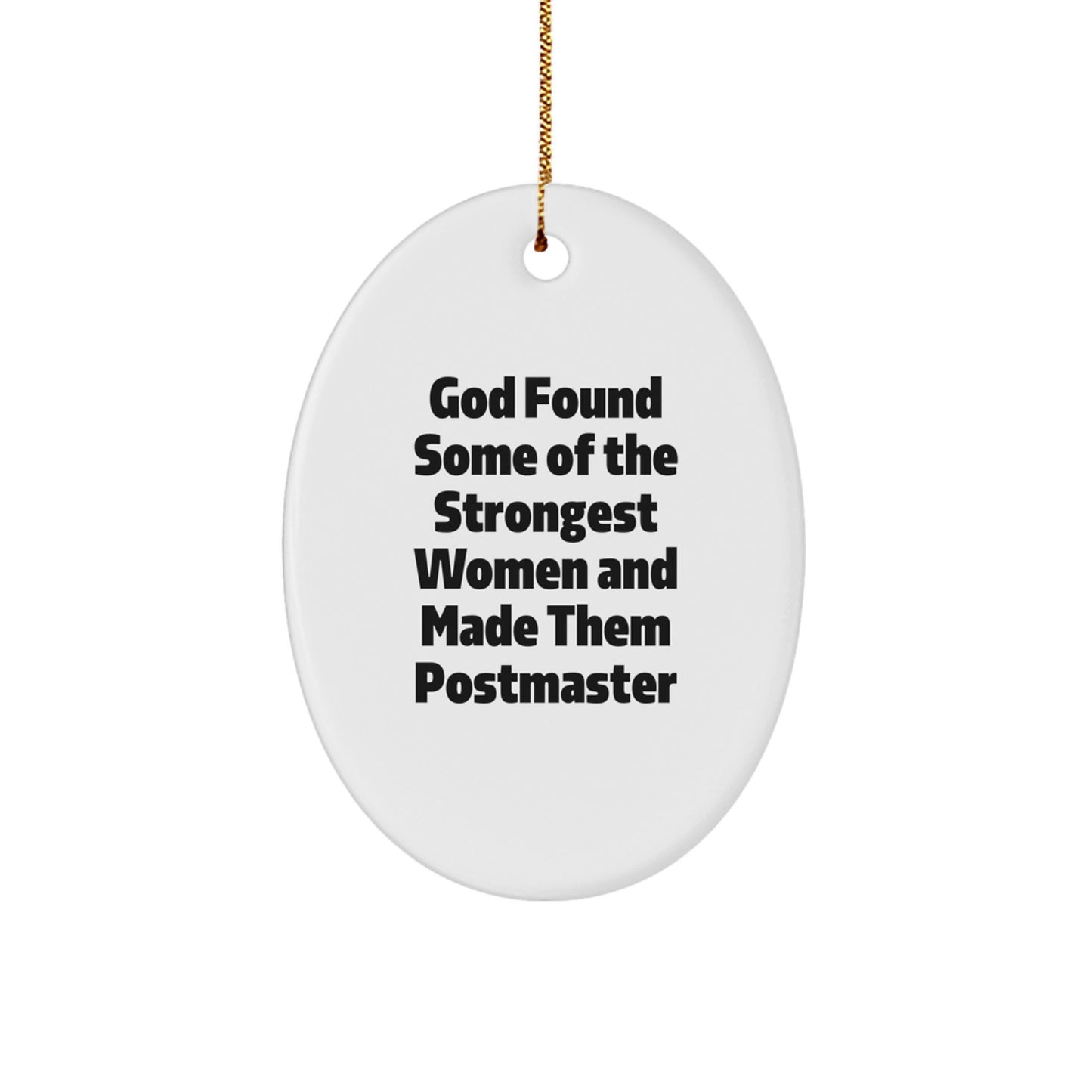 Funny Postmaster Gifts for Women, Oval Ornament with God Quote, Christmas Unique Gifts from Friends, Family, Coworkers - Image 1