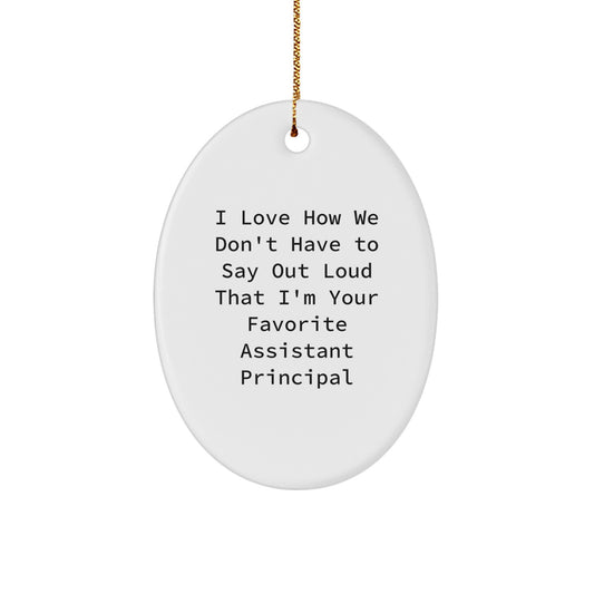 Funny Assistant Principal Gifts from Friends and Family for Oval Ornament Christmas - Image 1
