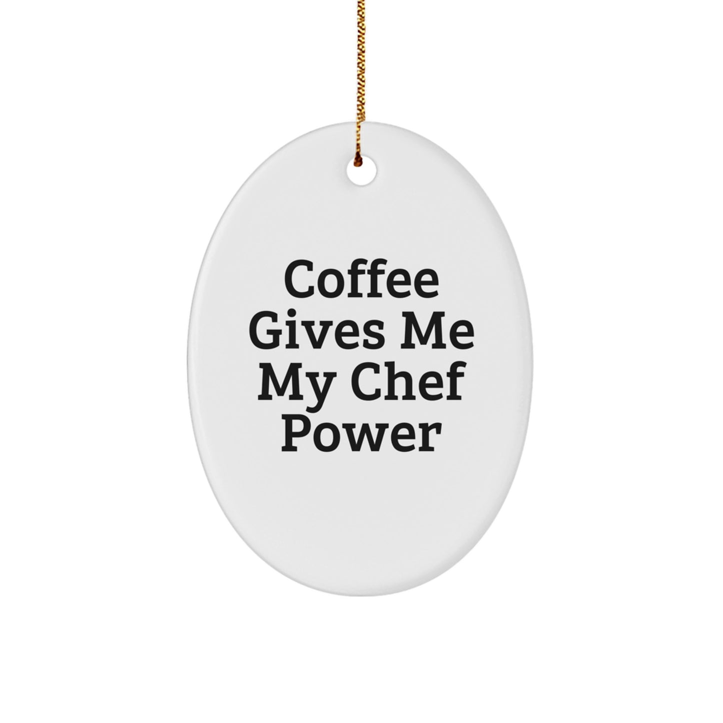 Funny Coffee Chef Oval Ornament, Gifts from Friends, Christmas Unique Gifts for Chefs - Image 1