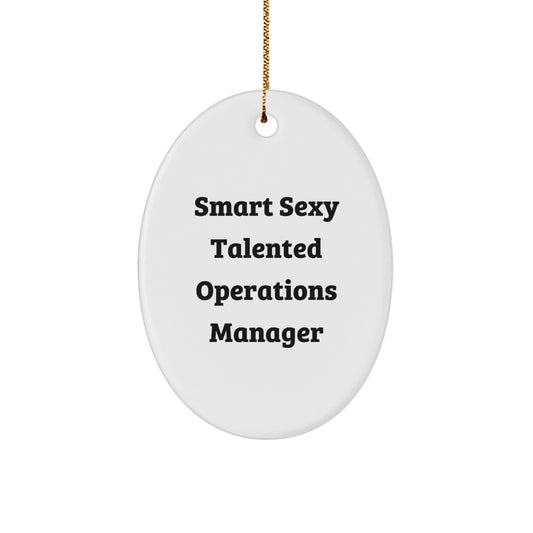 Funny Quote Gifts from Operations Manager for Christmas Oval Ornament for Office Humor - Image 1