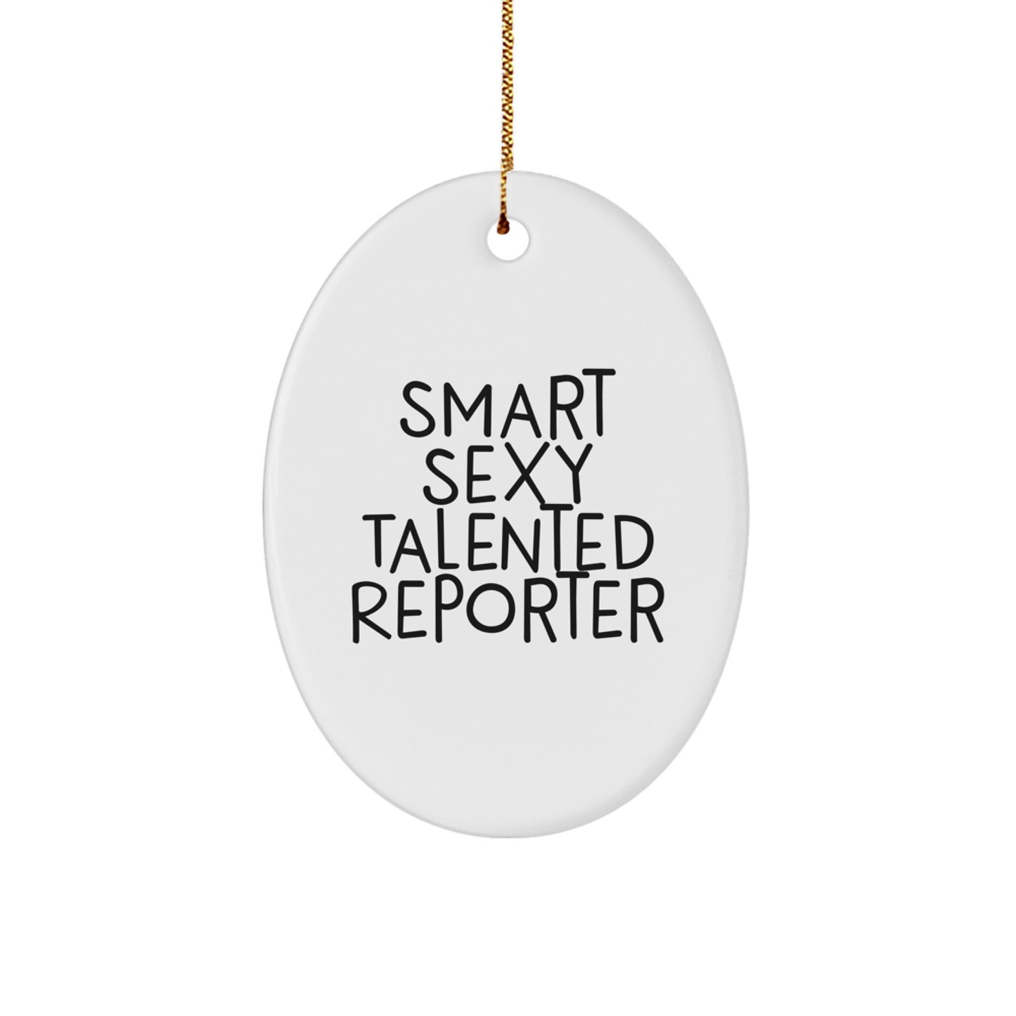 Funny Reporter Oval Ornament Gifts from Friends to Reporters for Christmas Unique Gifts - Image 1