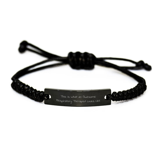 Respiratory Therapist Gifts from Friends, Inspirational Rope Bracelet for Her Him, This Is What Awesome Looks Like, Birthday Unique Gifts - Image 1
