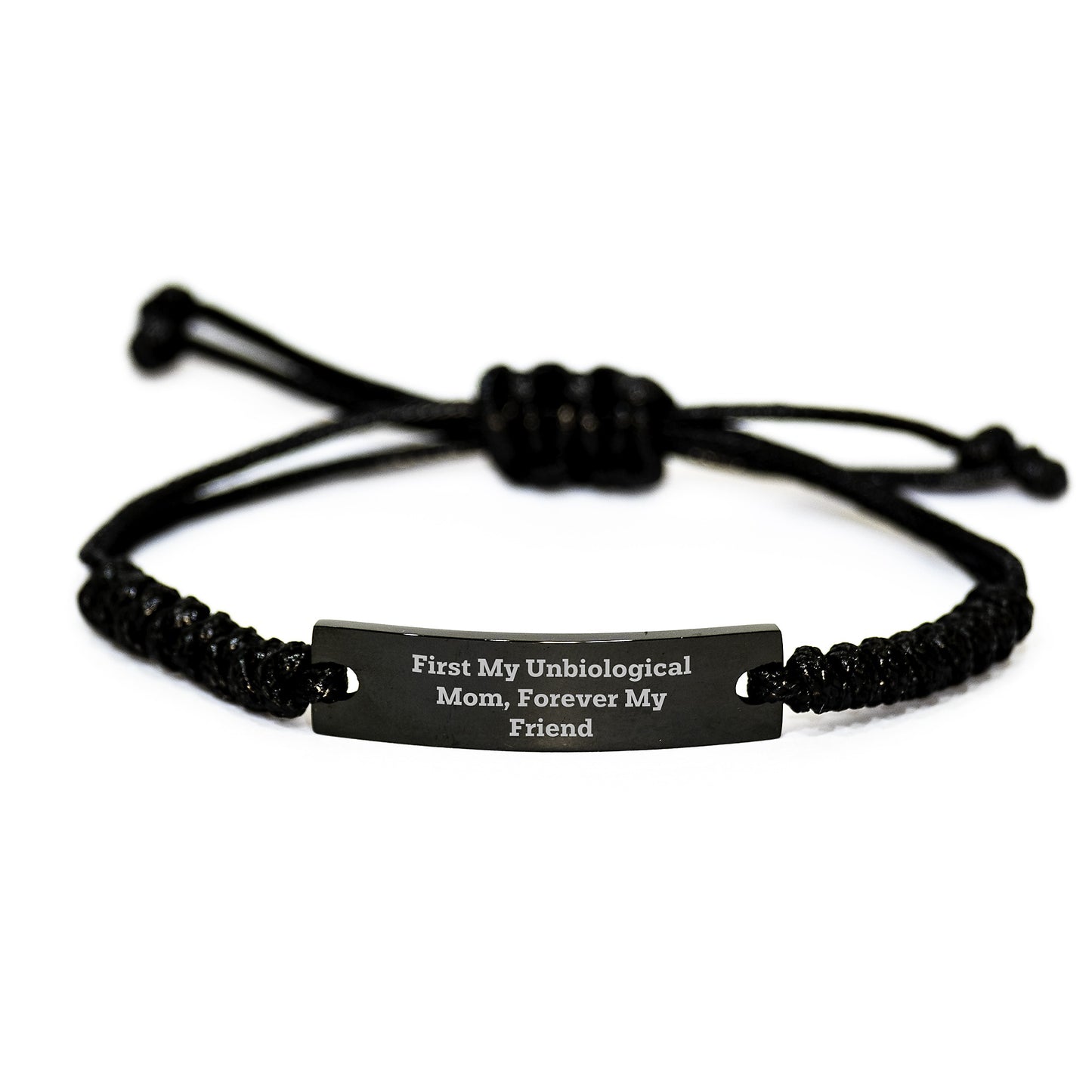 Unbiological Mom Gifts, Rope Bracelet, Funny Quote, Graduation Unique Gifts from Friends, Forever My Friend - Image 1