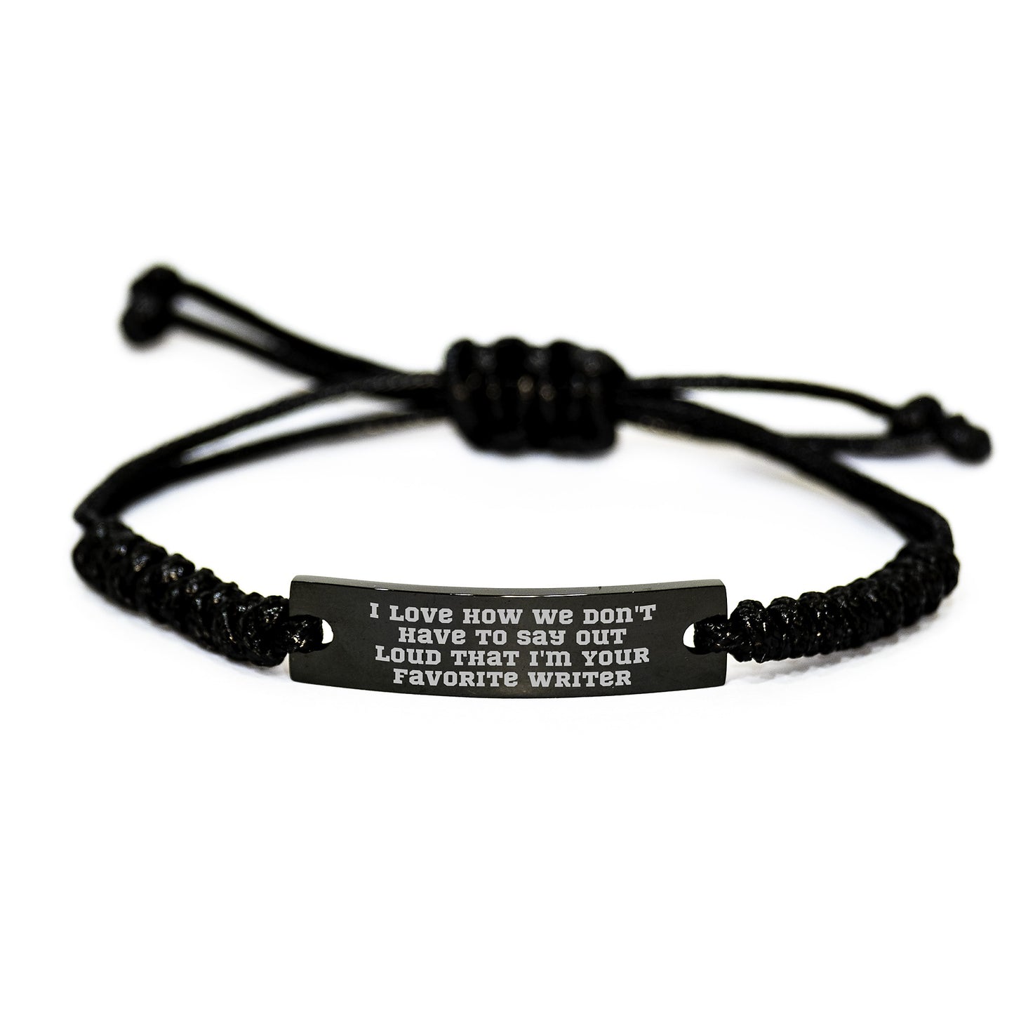 Writer Gifts, Funny Quote Rope Bracelet, Gifts from Men to Writer Friends, Birthday Unique Gifts for Him, Her - Image 1