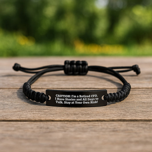 'CFO Humor Gifts: Stay At Your Own Risk!' Black Rope Adjustable Graduation Gift for CFO, Men, or Friends from Family - Image 2