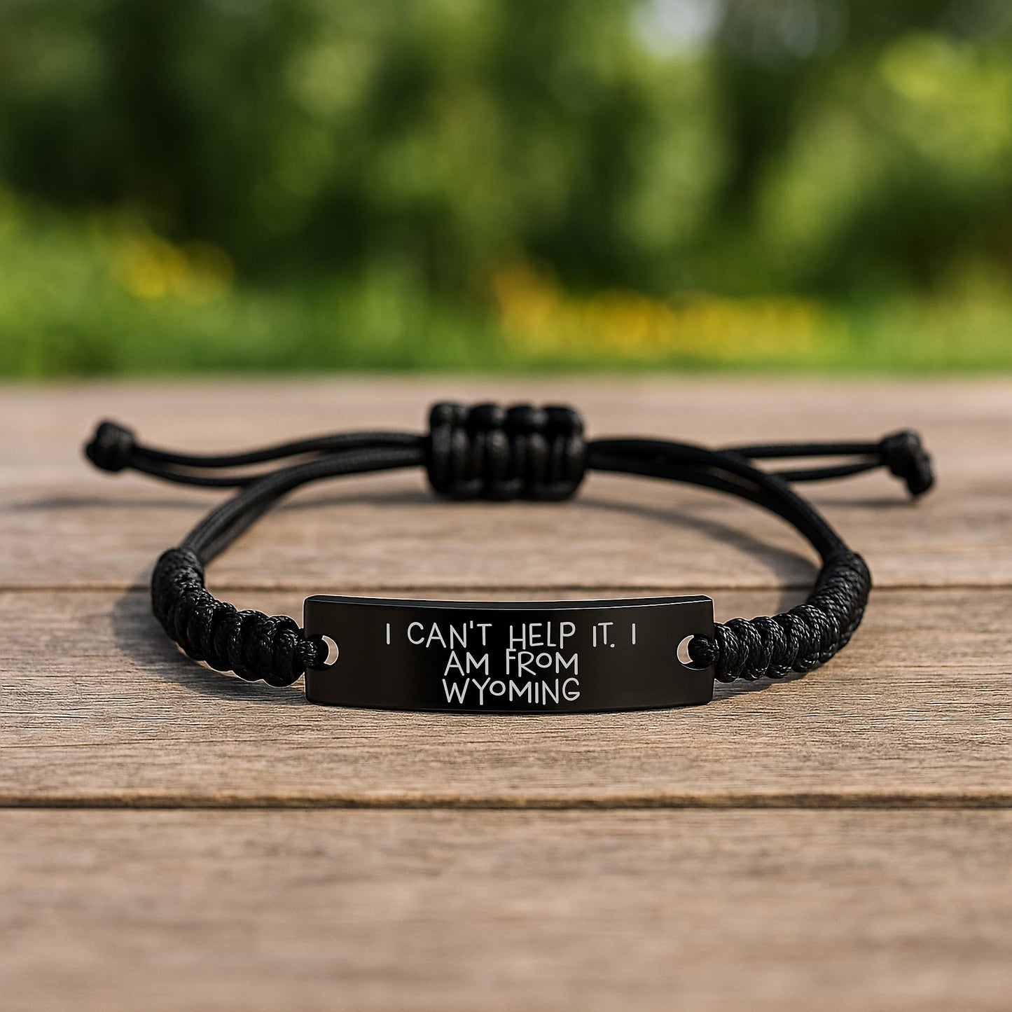 Wyoming Gifts from Friends to Family - I Can't Help It. I Am From Wyoming Rope Bracelet for Graduation - Image 2