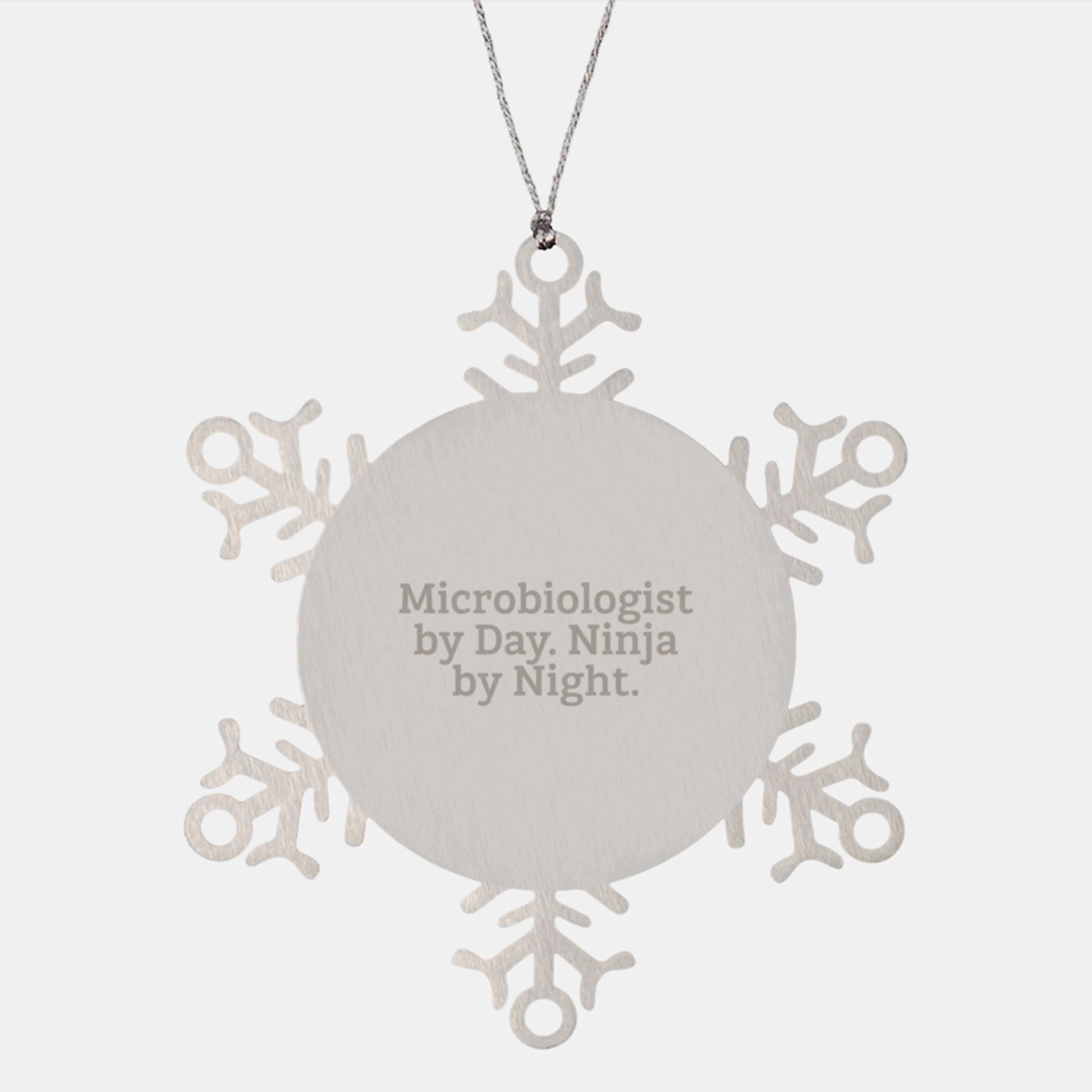 Microbiologist Gifts, Snowflake Ornament, Ninja by Night - Gifts from Friends for Microbiologist By Day, Funny Quote, Christmas Unique - Image 1