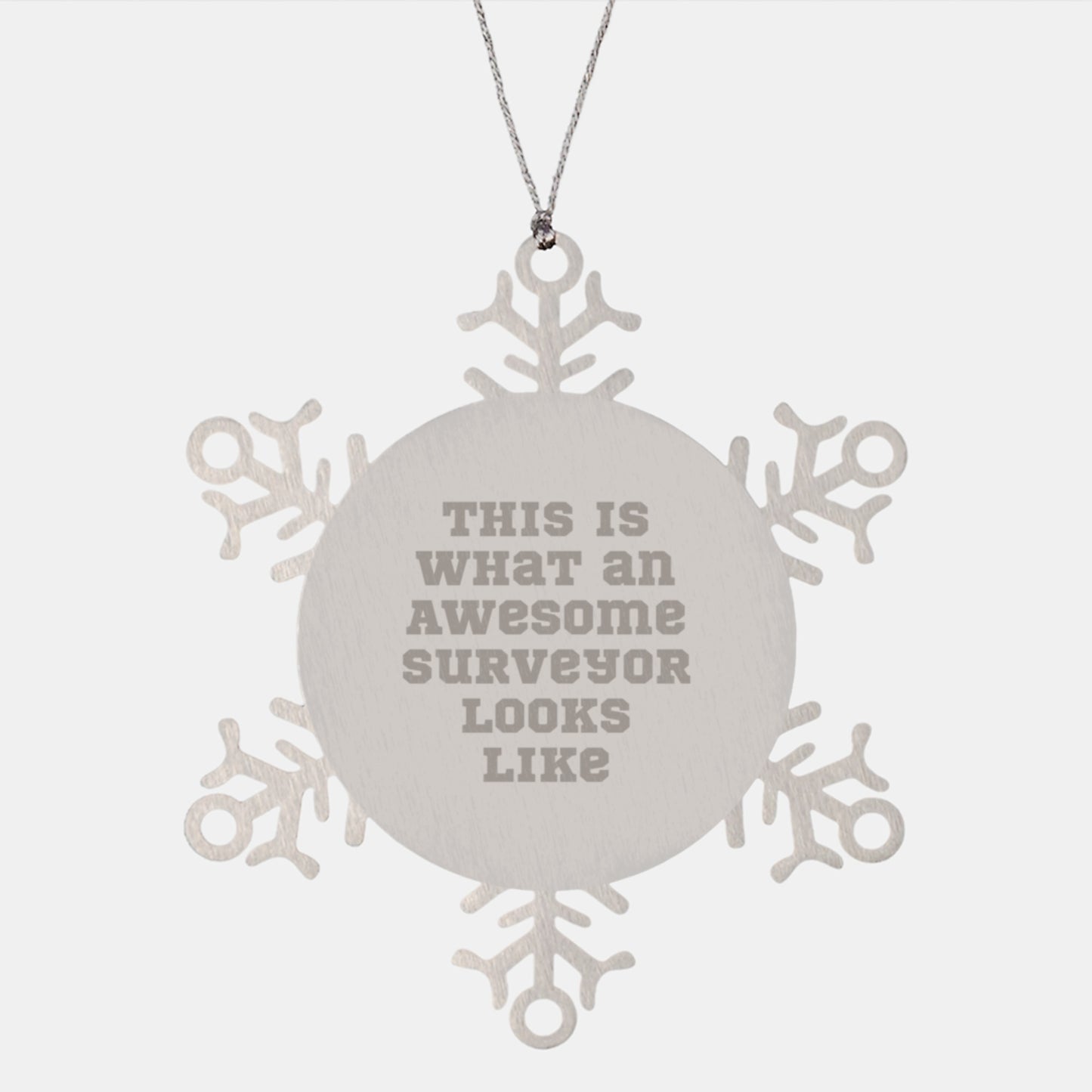 Surveyor Gifts from Friends, Snowflake Ornament Inspirational Quote Christmas Unique Gifts for Surveyor - Image 1