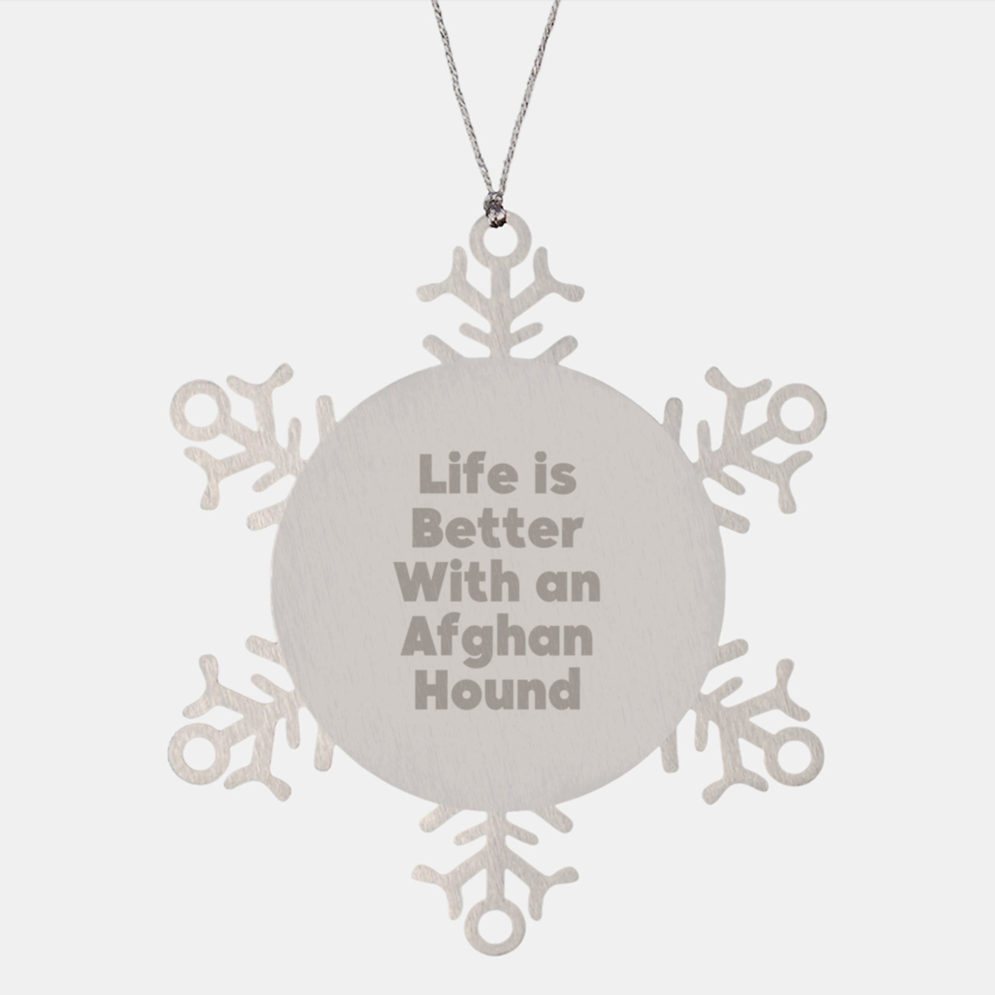 Funny Afghan Hound Dog Gifts, Snowflake Ornament for Men, Women, Friends, and Family - Life Is Better With An Afghan Hound, Christmas Unique Presents - Image 1