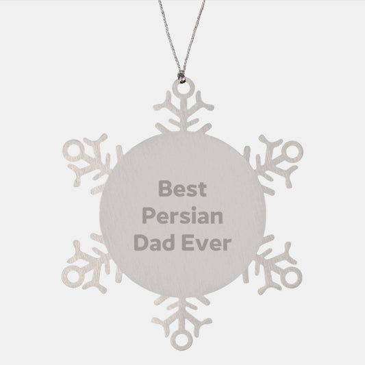 Funny Persian Cat Gifts from Dad for Persian Cat Lovers on Christmas Unique Snowflake Ornaments - Image 1