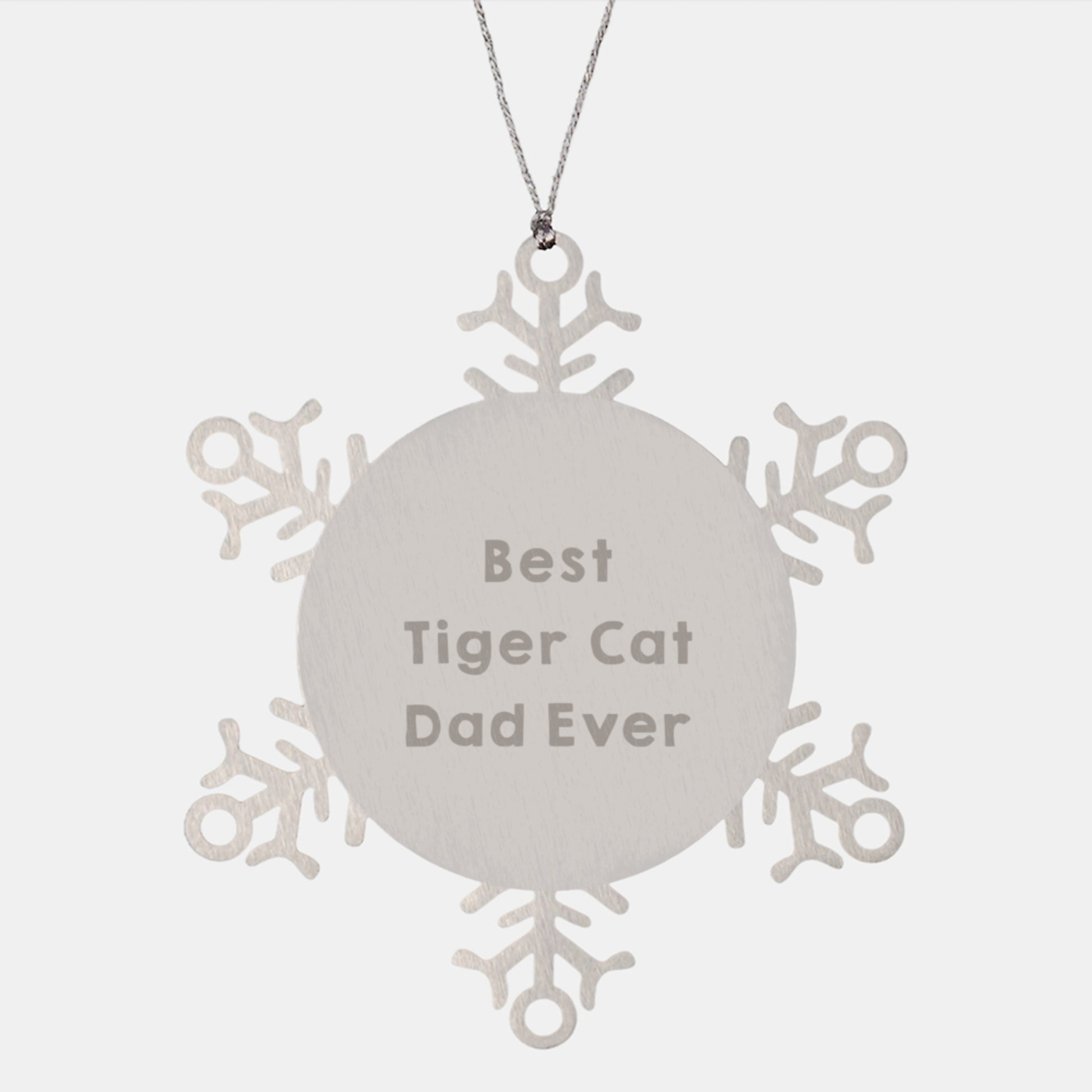 Tiger Cat Dad Ever Snowflake Ornament Gifts from Men to Tiger Cat Enthusiasts, Funny Christmas Unique Gifts - Image 1