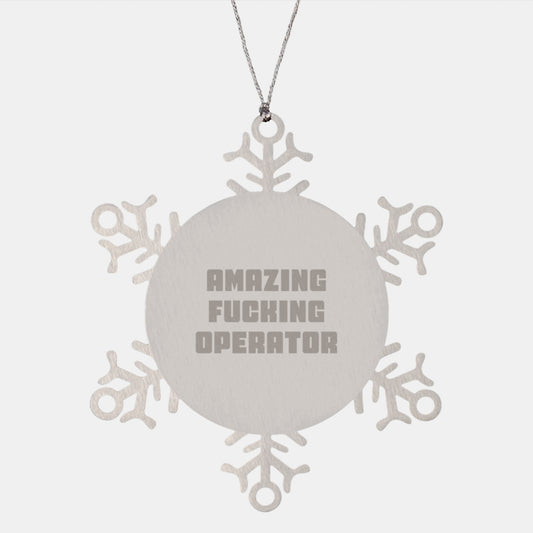 Funny Operator Gifts for Men, Christmas Unique Snowflake Ornament, Operator Gifts from Friends - Image 1
