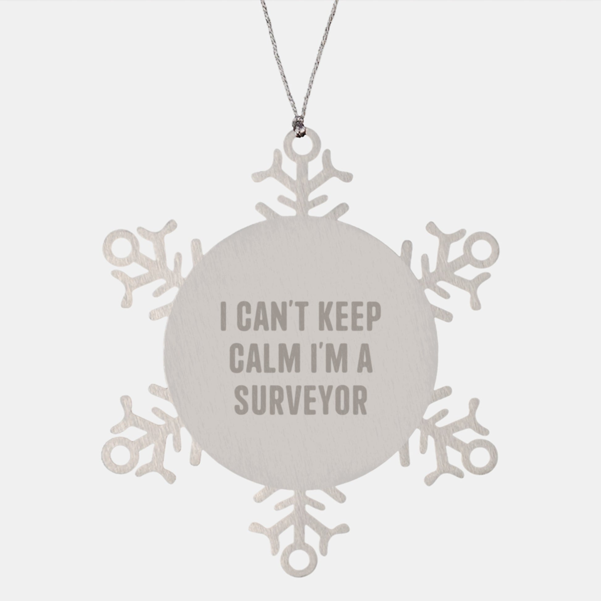 Funny Surveyor Gifts I Cant Keep Calm I'm A Surveyor Snowflake Ornament for Surveyor Friends Family Men Women - Image 1