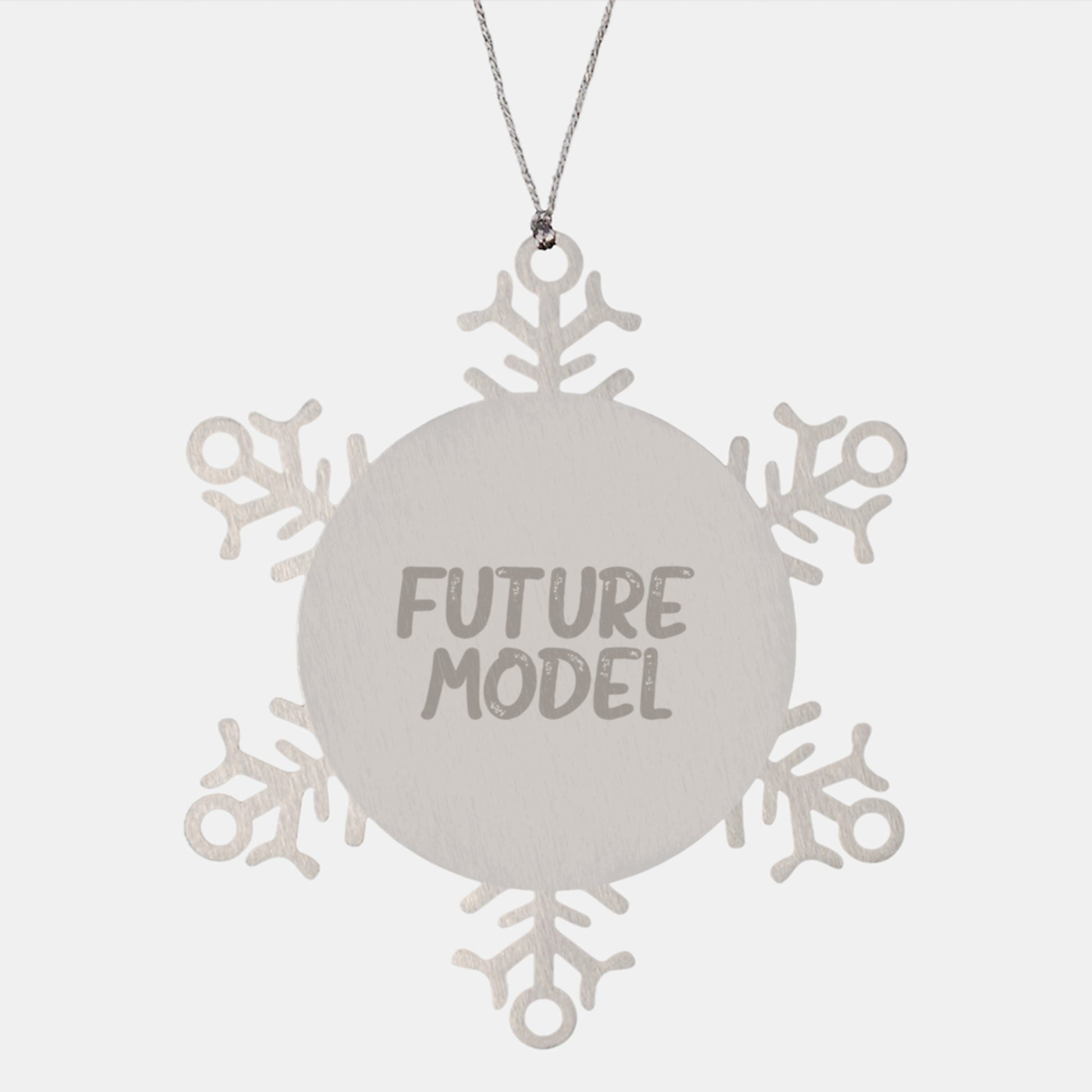 Model Gifts from Friends and Family, Funny Snowflake Ornament for Christmas, 'May the Future be Bright' Quote, Shatterproof Stainless Steel, 3.14 inches in Diameter - Image 1
