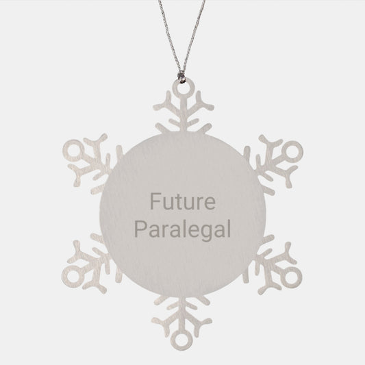Funny Future Paralegal Snowflake Ornament Gift for Paralegal Friends and Coworkers, Christmas Unique Gifts from Family - Image 1