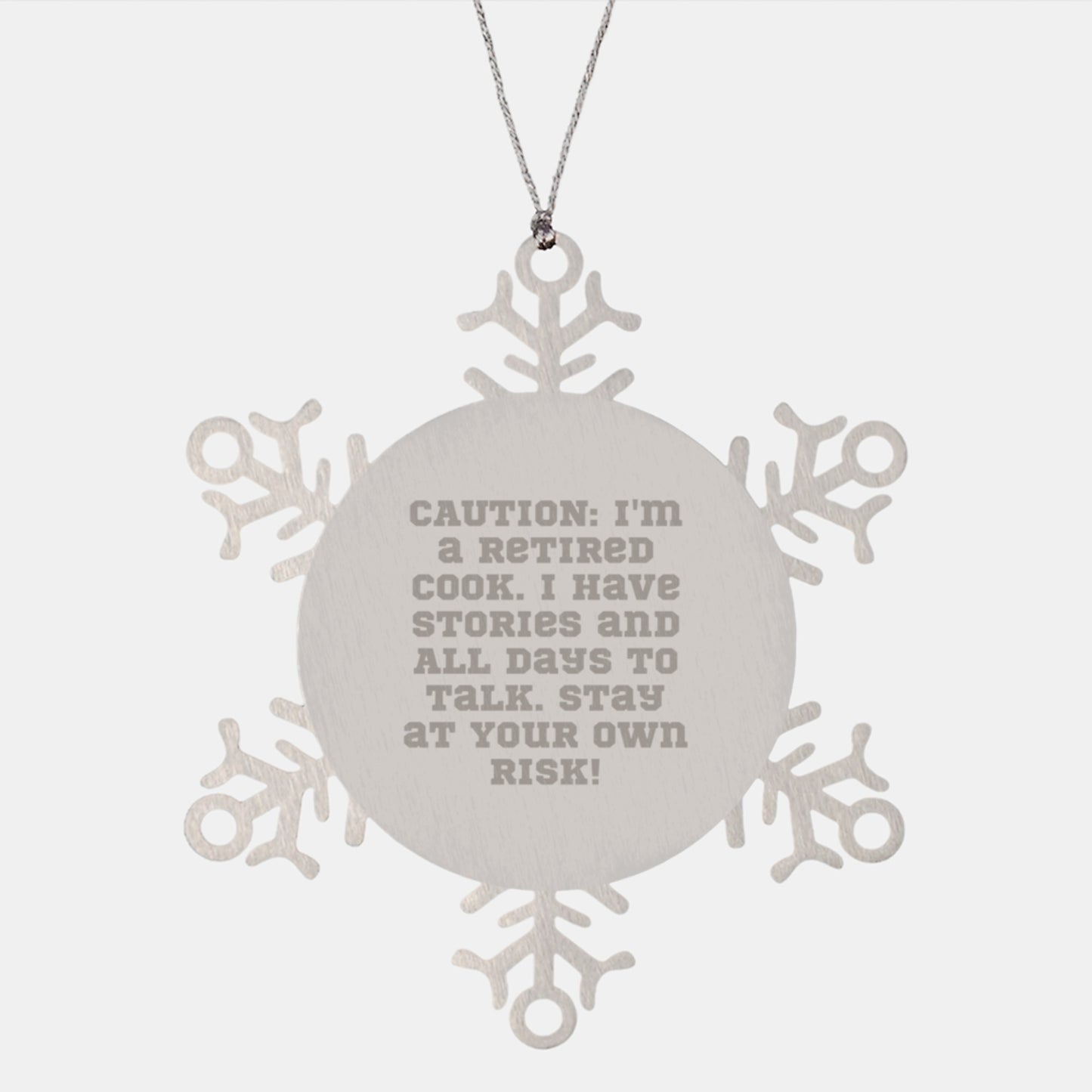 Funny Cook Gifts from Friends, Christmas Unique Snowflake Ornaments for Cook Men, Gift Ideas for Cook - Image 1