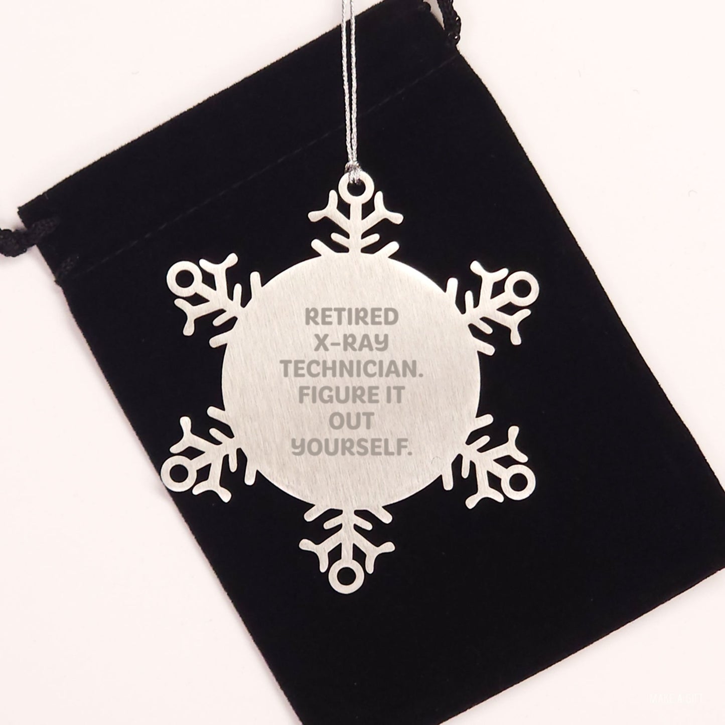 X-Ray Technician Snowflake Ornament Gifts from Friends, Unique Christmas Unique Gifts for X-Ray Technician, Retired X-Ray Technician Figure It Out Yourself - Image 2