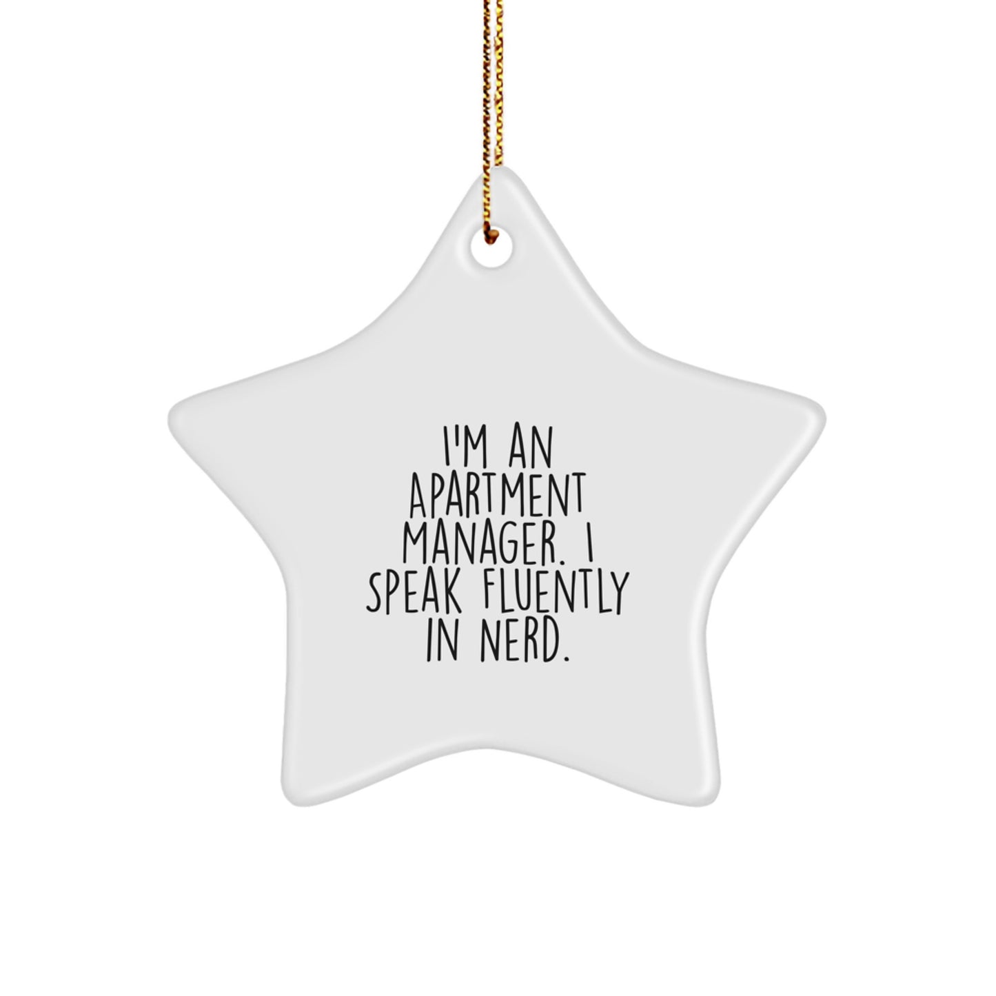 Christmas Unique Gifts for Apartment Manager Friends from genius Apartment Managers, Funny Star Ornament, White Star Shaped Decoration - Image 1
