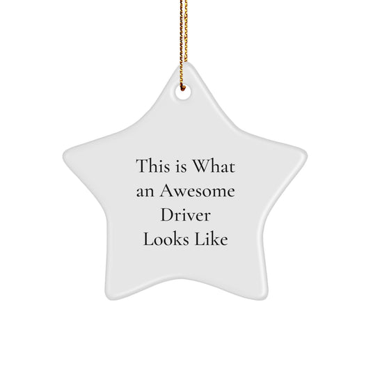 Funny Driver Gifts from Friends for Christmas - This Is What An Awesome Driver Looks Like Star Ornament, Unique Unique Gifts for Him - Image 1