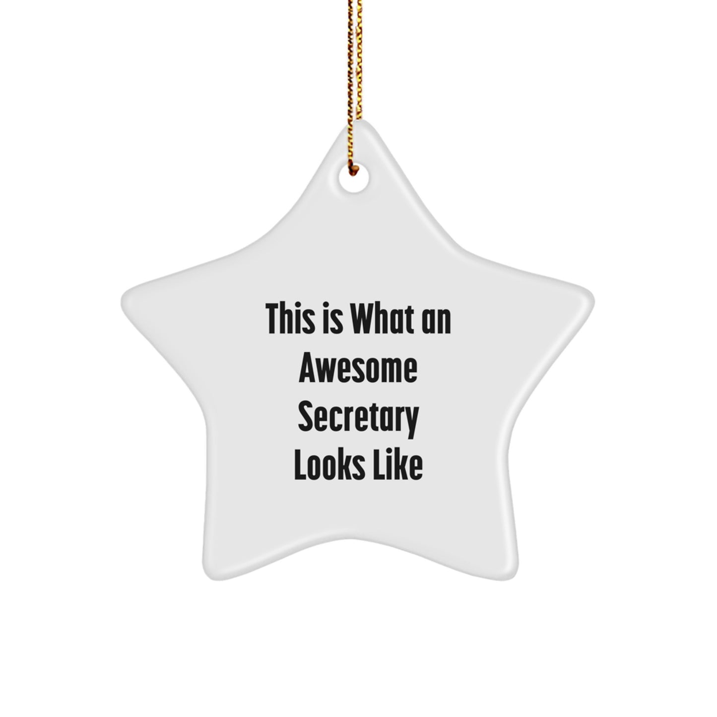 Inspirational Secretary Gifts from Men to Friends - This Is What An Awesome Secretary Looks Like Star Ornament for Christmas - Image 1