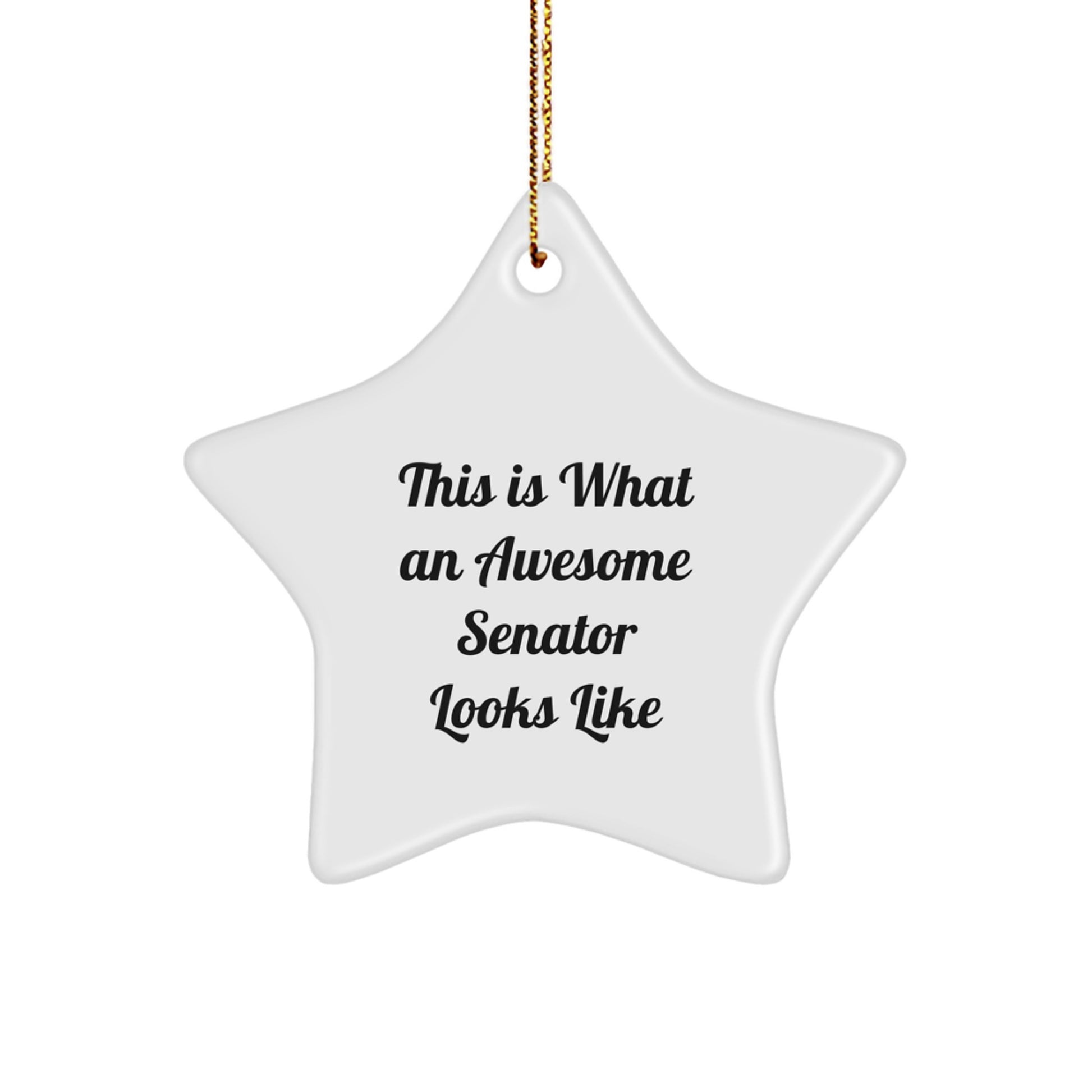 Senator Gifts from Friends for Awesome Senator, Star Ornament with Funny Quote, Christmas Unique Gifts - Image 1