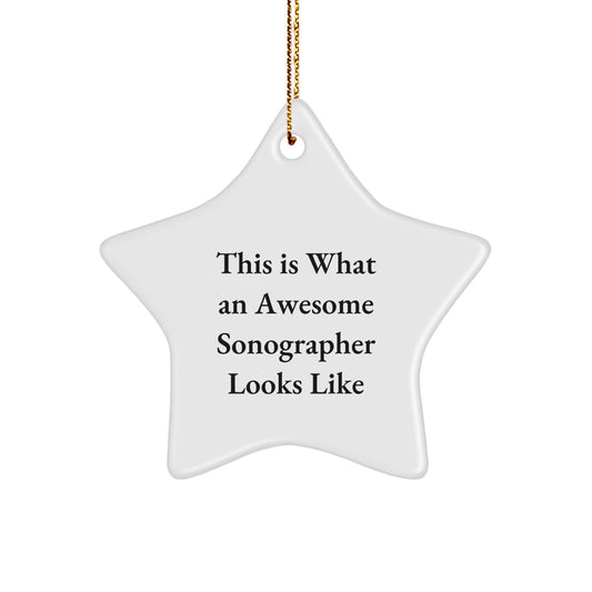 Gifts from Family to Awesome Sonographer - This Is What An Awesome Sonographer Looks Like Star Ornament, Christmas Unique Gift for Women - Image 1