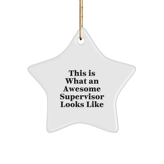 Funny Supervisor Gifts from Men to Awesome Boss Star Ornament for Christmas - Image 1