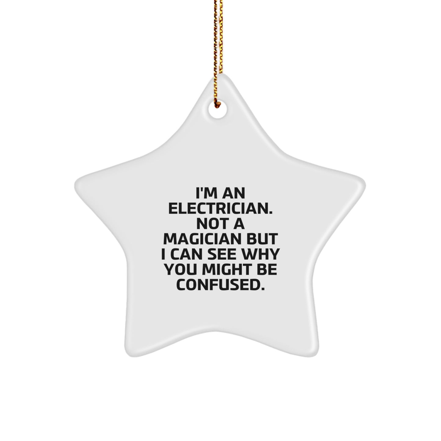 Funny Electrician Star Ornament Gifts for Electricians, Unique Christmas Unique Gifts from Men to Electrician Friends, Coworkers - Image 1
