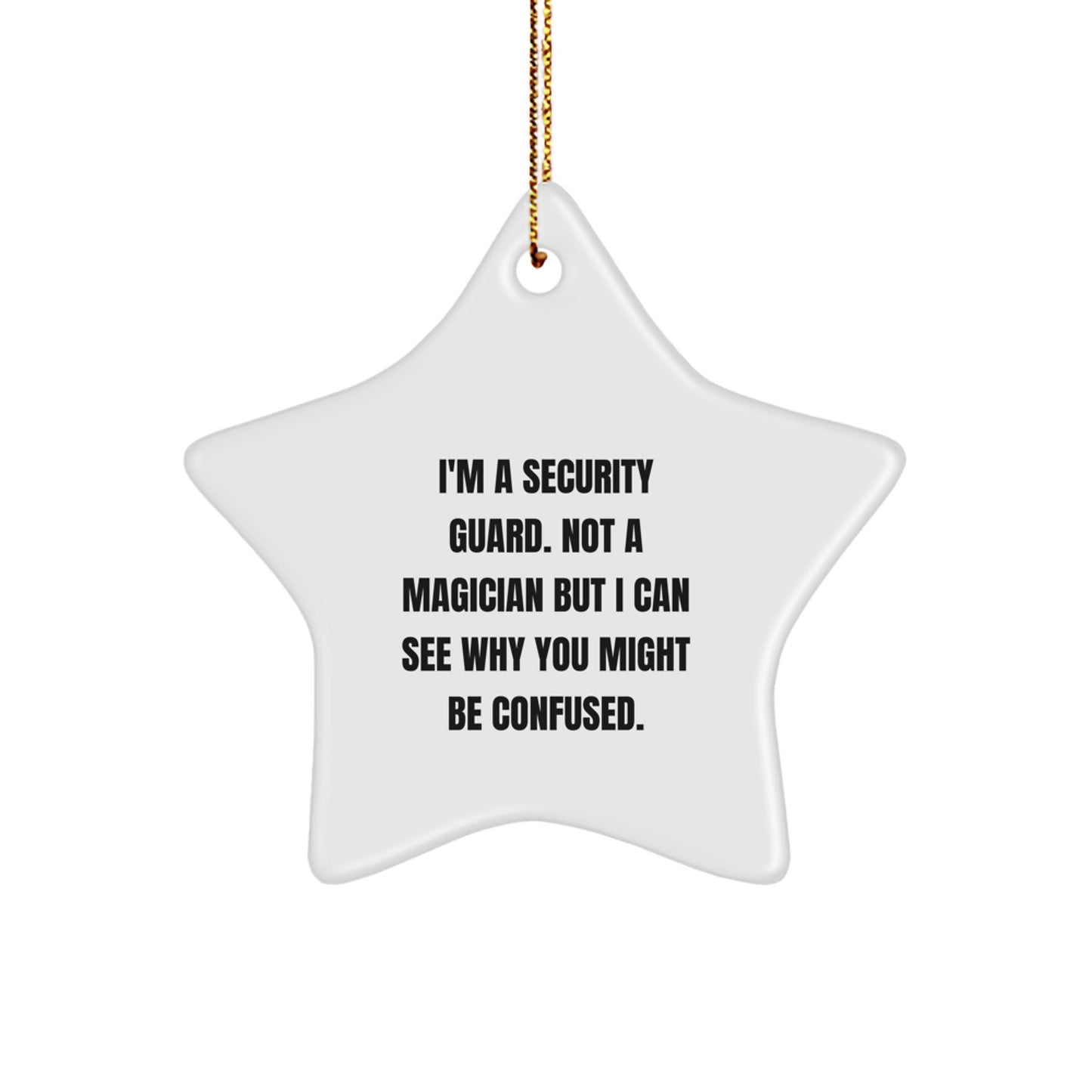 Funny Security Guard Star Ornament Gifts from Men to Coworkers - Christmas Unique Decorations for Friends - Image 1