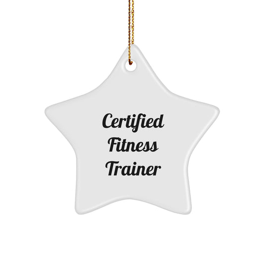 Fitness Trainer Gifts from Friends, Funny Fitness Trainer Star Ornament for Christmas, Inspirational Quote - Image 1