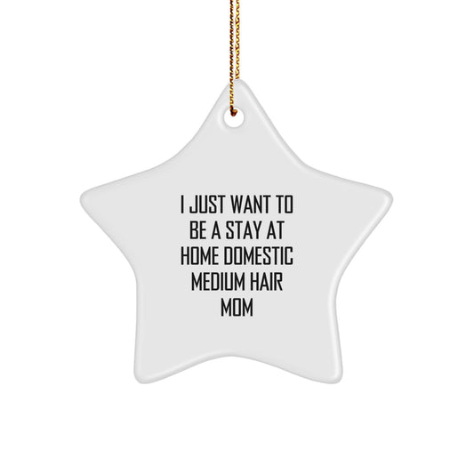 Domestic Medium Hair Mom's Delight, Funny Star Ornament Gifts for Her, From Mom to Daughter, Perfect Christmas Unique Gifts - Image 1