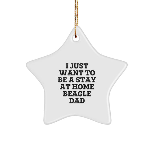 Funny Beagle Dog Christmas Star Ornament Gifts from Men to Beagle Dad, Handmade Star Shaped Decoration, Ideal Gift for Stay At Home Beagle Dad, Friends and Family - Image 1