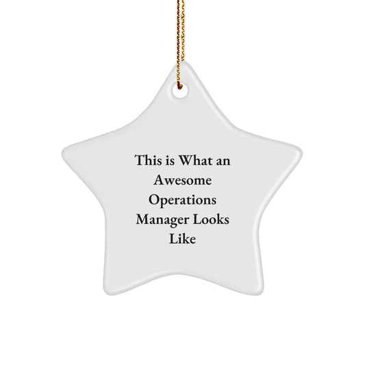 Funny Operations Manager Gifts for Men, 'This Is What An Awesome Operations Manager Looks Like' Star Ornament Gifts from Family, Unique Christmas Unique Gifts for Coworkers - Image 1