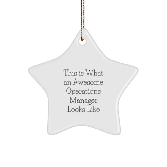 Funny Operations Manager Gifts, Star Ornament, 'This Is What An Awesome Operations Manager Looks Like', Christmas Unique Gifts from Friends to Operations Manager - Image 1