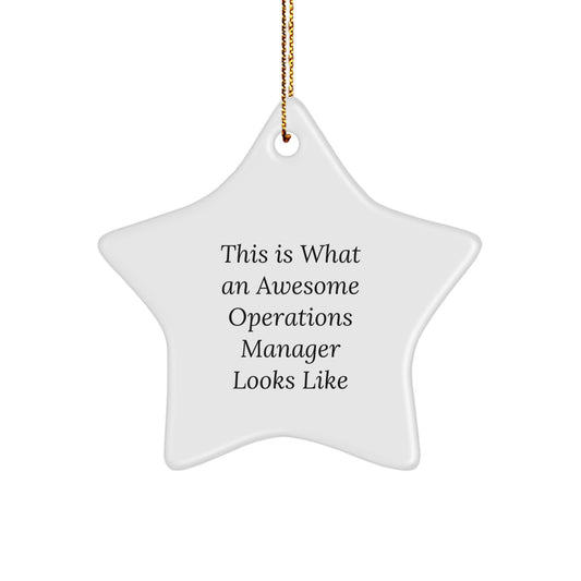Funny Operations Manager Gifts from Family, Star Ornament This Is What An Awesome Operations Manager Looks Like, Christmas Unique Gifts for Operations Manager - Image 1