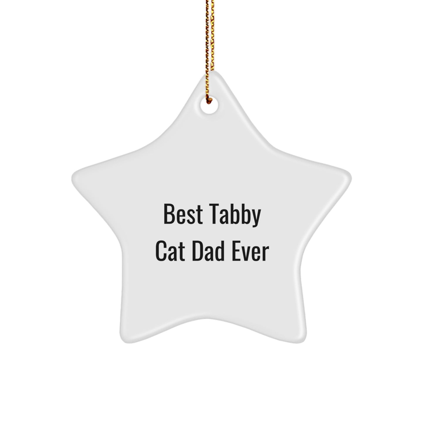Funny Tabby Cat Dad Ever Gifts from Men for Unique Christmas Star Ornament - Image 1