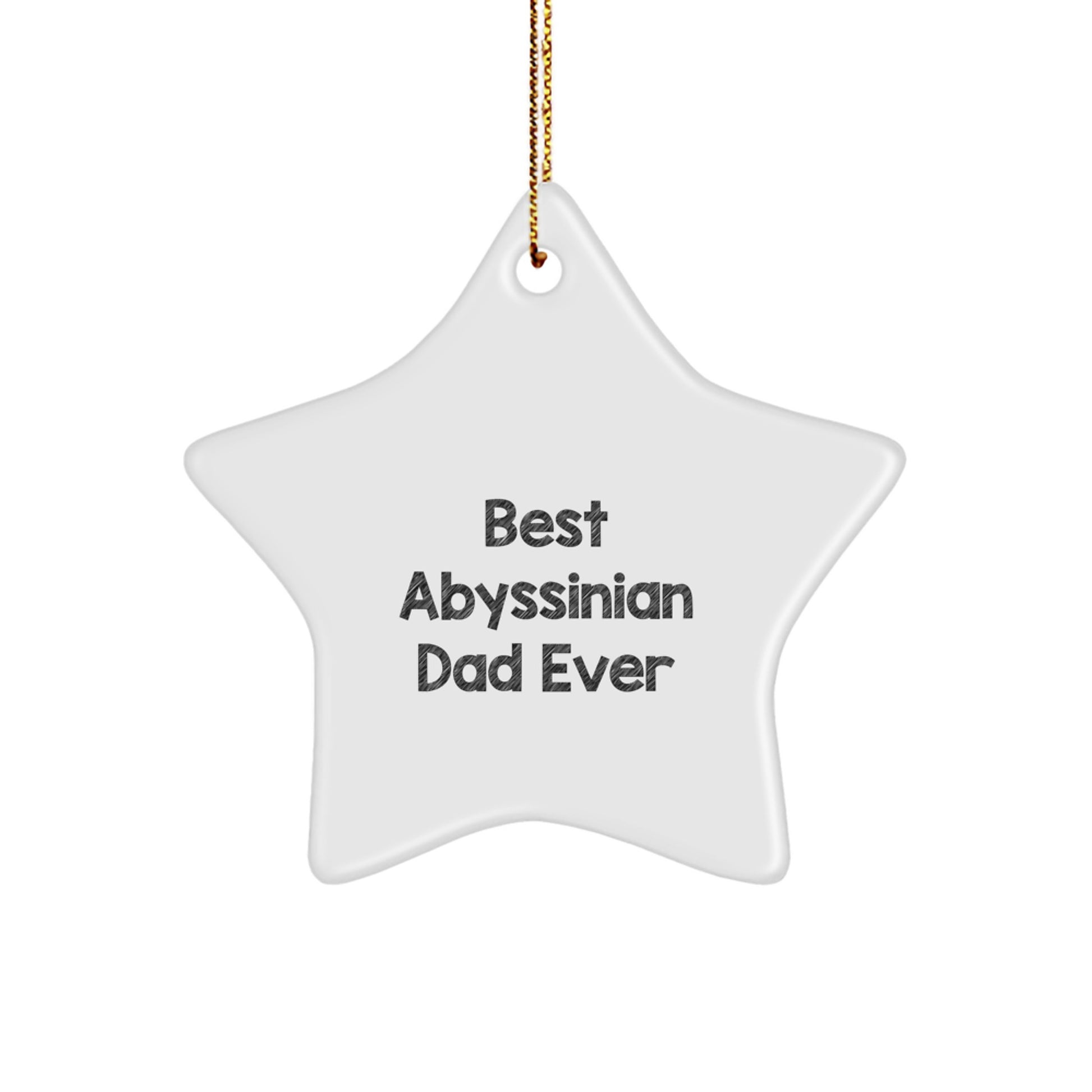 Abyssinian Cat Dad Ever Star Ornament, Funny Christmas Unique Gifts from Men to Abyssinian Cat, Unique Abyssinian Cat Star Ornament for Abyssinian Cat Owners, Gifts for Men Who Love Abyssinian Cats - Image 1