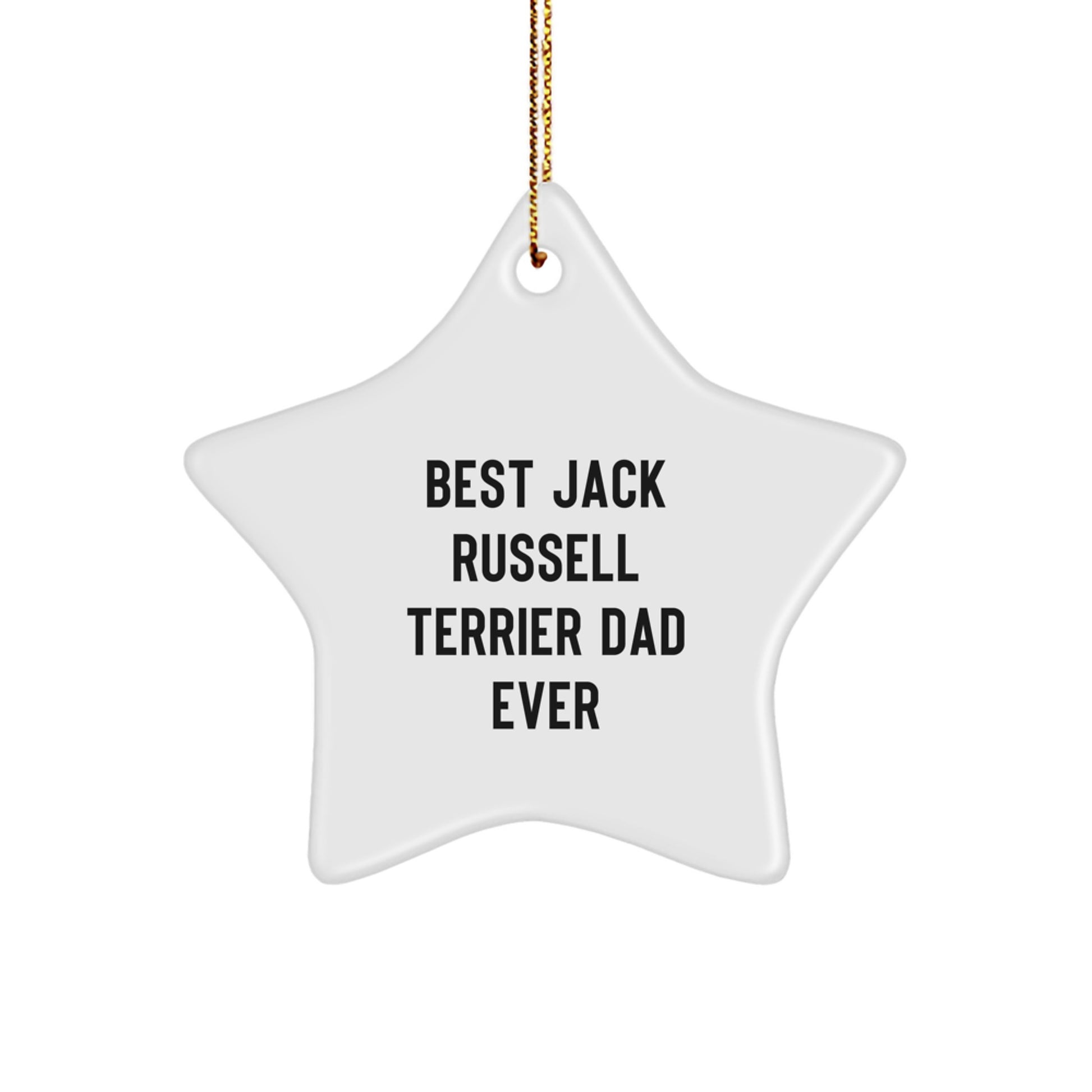 Funny Jack Russell Terrier Dog Gifts, Best Dad Ever Star Ornament for Christmas, Gifts from Men to Family - Image 1