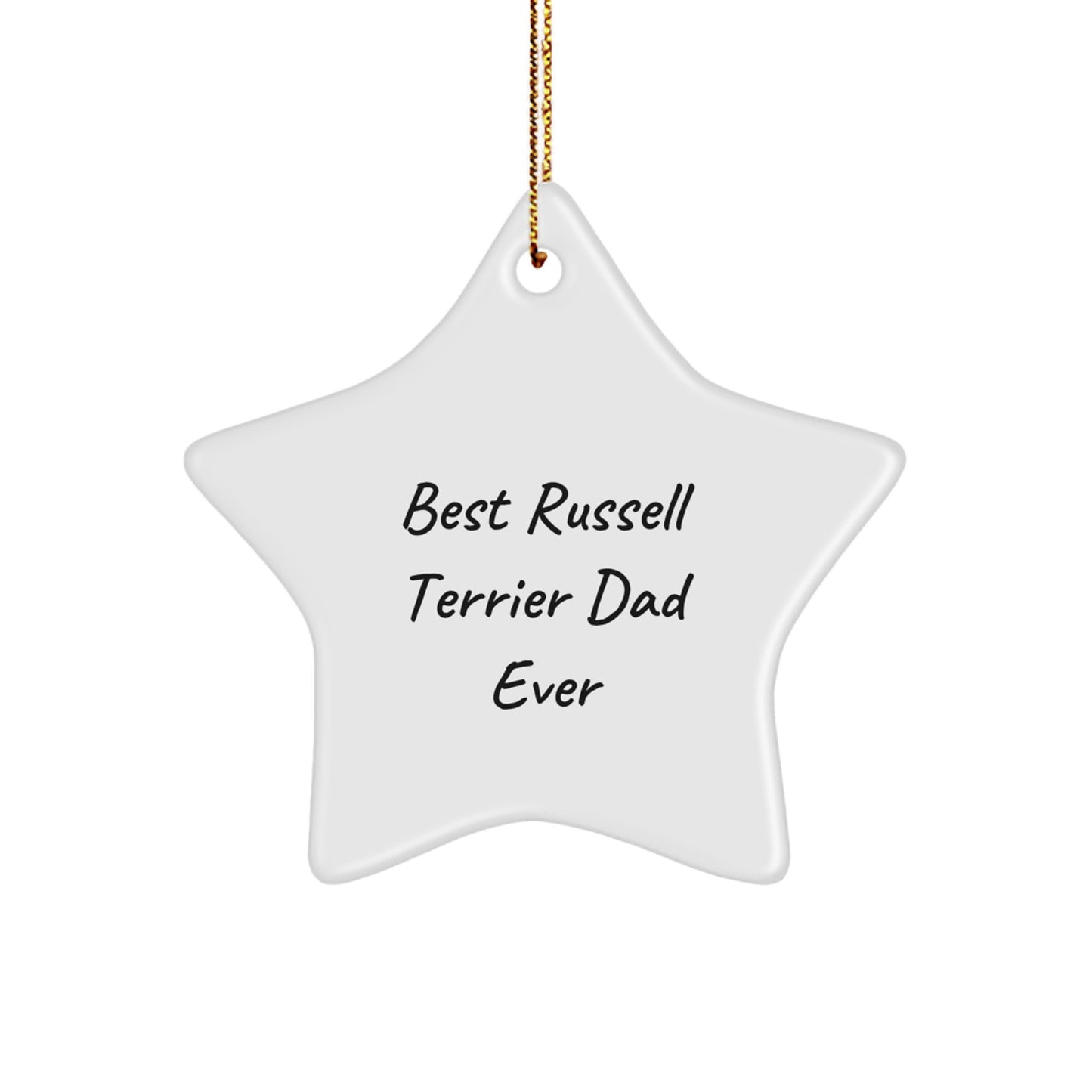 Russell Terrier Dog Gifts for Men Star Ornament Best Russell Terrier Dad Ever Gifts from Family Christmas Unique - Image 1