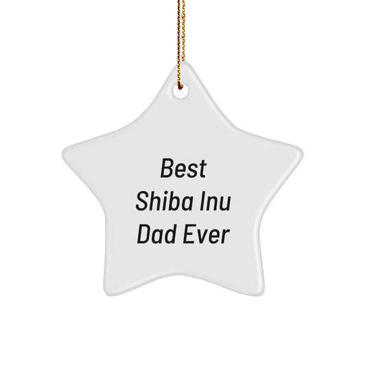 Funny Shiba Inu Dad Ever Gifts for Christmas - Star Ornament from Men to Friends - Image 1