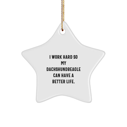 Funny Dachshund Dog Gifts from Friends to Family - Inspirational Star Ornament for Christmas - Image 1